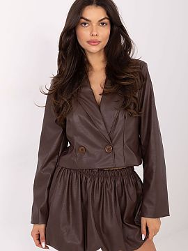 Short skirt Italy Moda  Casual bubble skirt made of imitation leather in a mini length, perfect for everyday styling. Made of a blend of polyester and polyurethane,