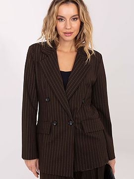 Jacket Rue Paris  Stylish women\'s blazer in an elegant version is the perfect choice for everyday wear, for work, and for formal occasions. Its striped patte