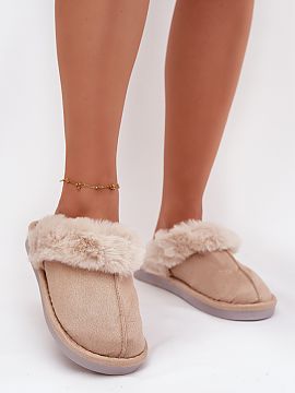Slippers Step in style  Women\'s slippers made of eco-suede fabric. The top is decorated with fur, which adds charm to them and emphasizes their winter character. T