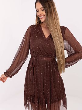 Short dress Italy Moda  A flared cocktail dress is a spectacular choice for formal occasions and parties. The model combines a feminine cut with unique details that