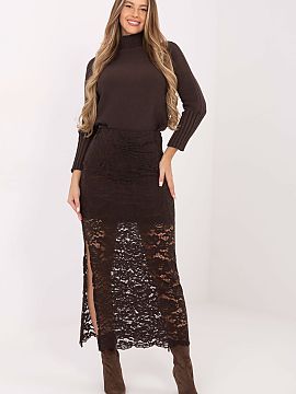 Skirt Italy Moda  Stylish and feminine lace skirt, perfect for everyday wear, work, and special occasions. Made of high-quality polyester, elastane, and visco