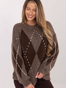 Jumper Italy Moda  This stylish sweater is a proposal for women who like a combination of comfort, originality, and a fashionable character. The dominant geome