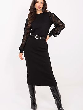 Skirt Factory Price  Elegant knit skirt made of ribbed material, which beautifully fits the silhouette and emphasizes feminine shapes. Thanks to the high-quality