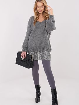 sweter Factory Price  Elegant women\'s sweater with a long cut, perfect for both everyday wear and more formal occasions. Made of a soft and pleasant to the touch