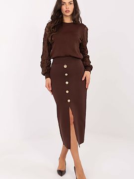 Skirt Factory Price  Elegant knit skirt with a smooth pattern, designed for universal use, perfect for formal occasions, work, and daily styling. Made of high-qu