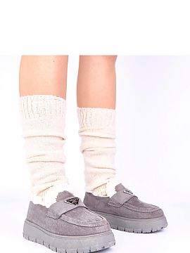 Mocassin Solea  Discover stylish women\'s moccasins in a modern edition! Our grey platform moccasins Kirby are a combination of elegance and comfort that wi