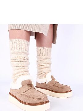 Mocassin Solea  Discover the unique comfort offered by the dark beige Loafy moccasins lined with fur. It is the perfect choice for women who appreciate the 