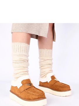 Mocassin Solea  Brown moccasins lined with fur Loafy are the perfect choice for women who value comfort, warmth, and timeless style. These unique women\'s m