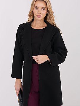 Coat Italy Moda  An elegant women\'s transitional coat is a stylish and versatile proposal perfect for autumn, winter, and spring. Its classic cut with lapel