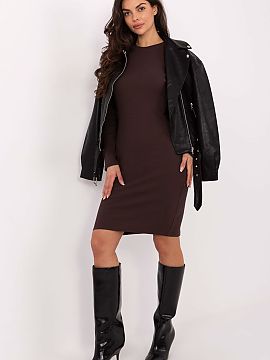 Daydress Rue Paris  Knit pencil dress is a perfect everyday and workwear option. Made of ribbed material based on cotton with a touch of elastane, it provides c