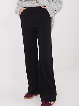 Women's pants Rue Paris  Stylish and comfortable women\'s wide leg trousers, perfect for everyday wear and work. Made from a blend of viscose, nylon, and elastane, t