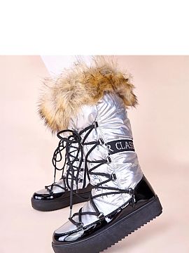 Snow boots Solea  Get ready for the winter days with extremely stylish and functional silver Eskimo snow boots with fur Malida from the renowned brand Gemre. 