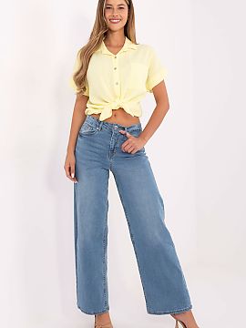 Jeans Sublevel  Women\'s wide leg jeans are the perfect choice for everyday, casual stylizations. Made of cotton with a touch of elastane, they provide comf