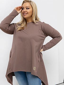 Plus size Tunic Relevance  Stylish plus size tunic with a prolonged, asymmetrical cut is a perfect proposal for women who value comfort and a modern look. Made of soft