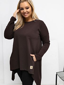 Plus size Tunic Relevance  Stylish plus size tunic with an extended, asymmetrical cut is a perfect proposition for women who value comfort and a modern look. Made of s