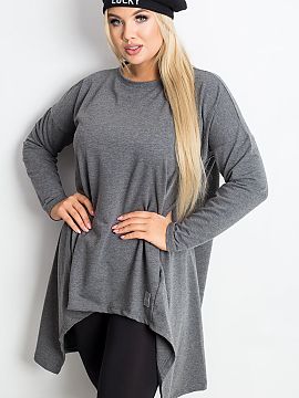 Plus size Tunic Relevance  Stylish plus size tunic with an elongated, asymmetrical cut is a perfect choice for women who value comfort and a modern look. Made of soft,