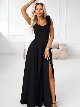 Long dress Numoco  Imagine a black maxi dress that combines timeless elegance with modern sensuality. This is one of those creations that stands out from class