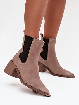 Heeled boots Step in style  Artiker women\'s ankle boots are an elegant proposition for women who appreciate style and comfort. Made of natural suede, they look extreme