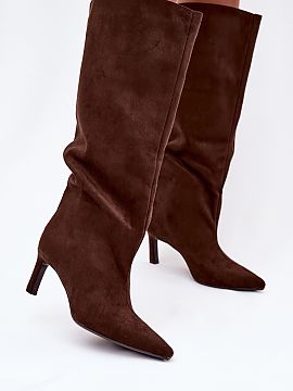 Heel boots Step in style  Women\'s boots made of soft eco suede are an exceptionally stylish proposition for women who appreciate elegance and a modern look. The mode