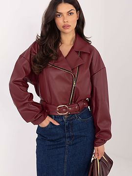 Jacket Rue Paris  A women\'s jacket made of eco-leather is a stylish and versatile option for everyday casual styling. Made of high-quality polyester and poly