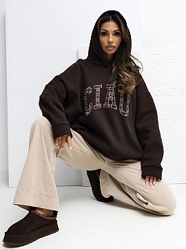 Sweatshirt Rue Paris  Women\'s hoodie in a casual style is a comfortable and stylish proposition for everyday stylizations. Made of high-quality cotton and elasta