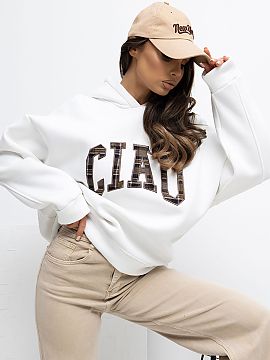 sweatshirt Rue Paris  Women\'s hooded sweatshirt in a casual style is a comfortable and stylish option for everyday outfits. Made of high-quality cotton and elast