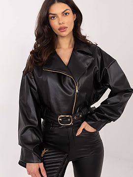 Jacket Rue Paris  Women\'s eco-leather jacket is a stylish and versatile proposal for everyday casual styling. Made of high-quality polyester and polyurethane