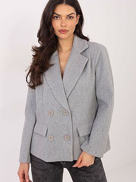Coat Rue Paris  An elegant women\'s coat with lapels is a classic proposal for women who value timeless style and comfort. The short cut with long sleeves m