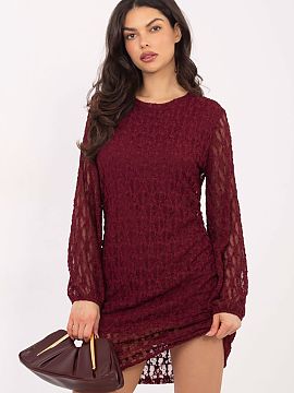 Short dress Italy Moda  An elegant lace mini dress is a perfect choice for women who want to emphasize their style and femininity. The model impresses with a varied