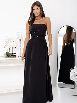 Long gown With You  Dazzling, long strapless evening gown, designed for special occasions. The top of the dress is decorated with a subtle band of shimmering se