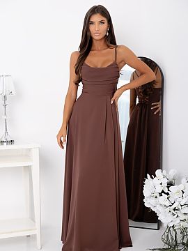 Evening dress With You  Elegant and at the same time simple long dress with a slit at the bottom. The dress fastens with a concealed zipper. The front with a water 