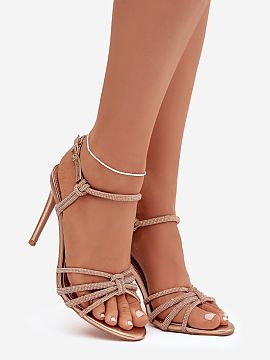 Heeled sandals Step in style  Evening women\'s sandals on a stiletto heel are an exceptionally elegant proposal for special occasions. The slim heel beautifully accentuat