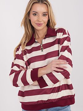 sweatshirt Italy Moda  Women\'s striped blouse is a comfortable and stylish proposal in a casual edition, perfect for everyday wear. Made of soft and pleasant to t