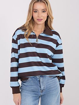 sweatshirt Italy Moda  Women\'s striped blouse is a comfortable and stylish proposition in a casual edition, perfect for everyday wear. Made of soft and pleasant t