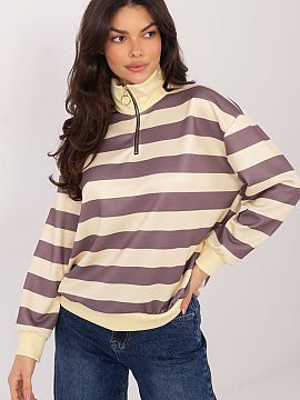 sweatshirt Italy Moda  Women\'s striped sweatshirt is a comfortable and stylish proposition in a casual edition, perfect for everyday wear. Made of soft and pleasa