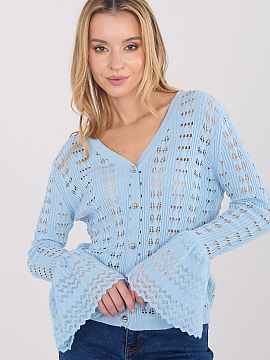 Bluzka Factory Price  Stylish boho style women\'s sweater, perfect for everyday styling. The model stands out with an impressive openwork pattern that gives the w