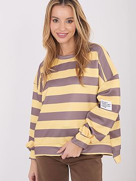 sweatshirt Italy Moda  Stylish women\'s sweatshirt with a casual character, perfect for everyday wear. It stands out with a trendy striped pattern, which gives it 