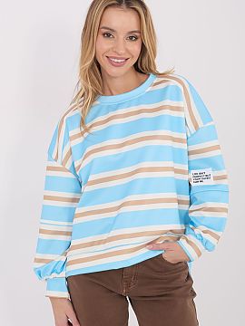 sweatshirt Italy Moda  Stylish women\'s sweatshirt with a casual character, perfect for everyday wear. It stands out with a fashionable striped pattern that gives 