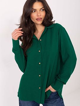 long sleeve shirt Lakerta  A classic women\'s shirt with an extended back is the perfect choice for women who appreciate comfort and timeless style. The model is made 