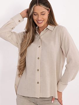 long sleeve shirt Lakerta  Classic women\'s shirt with an extended back is the perfect choice for women who appreciate comfort and timeless style. The model is made of