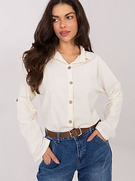 long sleeve shirt Italy Moda  Stylish women\'s shirt with a casual character, perfect for everyday wear. Made of pleasant to the touch corduroy material with a dominant p