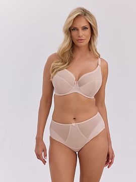 Fiji Gaia  Full pearl-colored figs, made of delicate, semi-transparent mesh. Smooth sides and soft finishes provide comfort and an elegant look. A subt