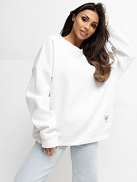 sweatshirt Rue Paris  Women\'s casual style sweatshirt is a comfortable everyday option. Made of soft cotton with elastane, it provides comfort, breathability, an