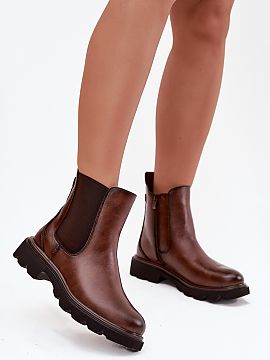 Slippers Step in style  Women\'s ankle boots in the style of riding boots from the Jezzi brand are a classic proposal for cooler days. Made of high-quality eco leat