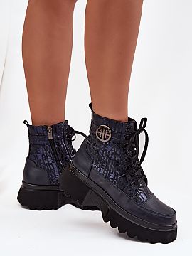 Platform boots Step in style  Women\'s ankle boots from the Artiker brand are stylish footwear designed for cooler days. Made of natural leather, they stand out for their