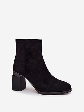 Heeled boots Step in style  Women\'s ankle boots made of natural suede are a proposal that combines classic elegance with everyday comfort. Made of high-quality materia