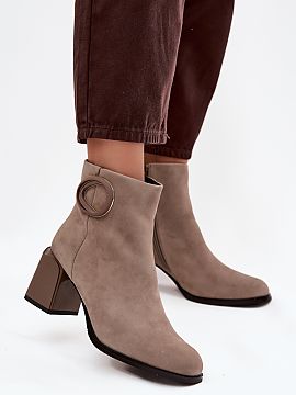 Heeled boots Step in style  Women\'s boots from the Artiker brand are an elegant proposal for the autumn-winter season. Made of natural suede, they look stylish and are