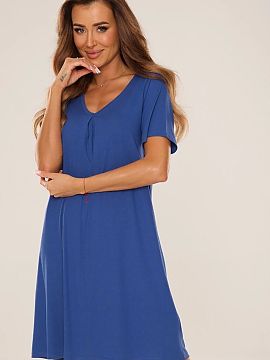 Nightshirt De Lafense  Women\'s short-sleeved nightshirt in denim color is the perfect combination of comfort and subtle femininity. Made of soft, breathable visco