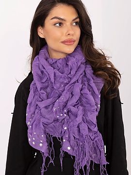 Scarf AT  Stylish scarf with fringes and decorative studs is an impressive accessory that will complement both everyday and more bold stylizations. Ma