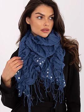 Scarf AT  Stylish scarf with fringes and decorative studs is an eye-catching accessory that will perfectly complement both everyday and more bold styl